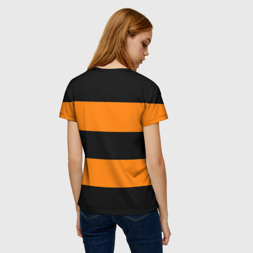 Женская футболка 3D с принтом Победа (Георгиевская лента), вид сзади #2
