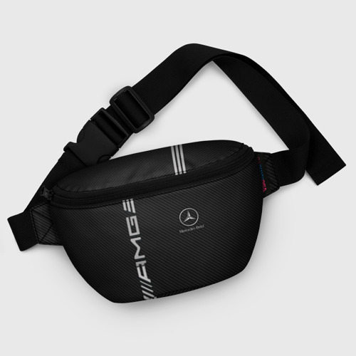 Поясная сумка 3D с принтом Mercedes Carbon, фото #5