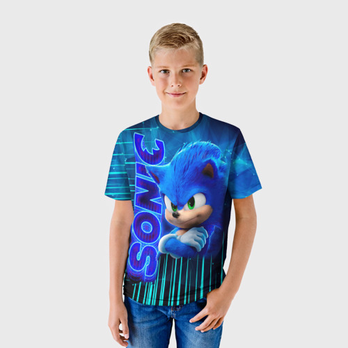 Детская 3D футболка с принтом Sonik, фото на моделе #1