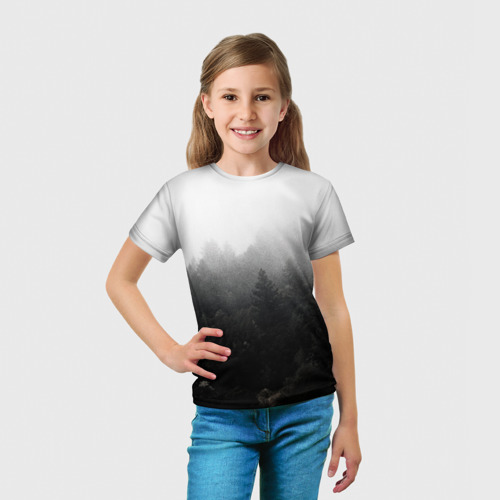 Детская футболка 3D с принтом Лес, вид сбоку #3