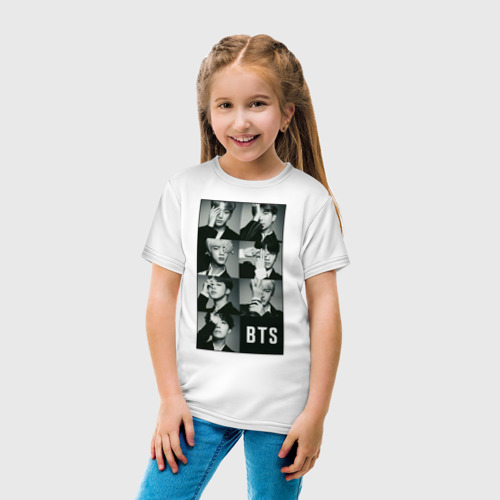 Детская футболка хлопок с принтом BTS, вид сбоку #3