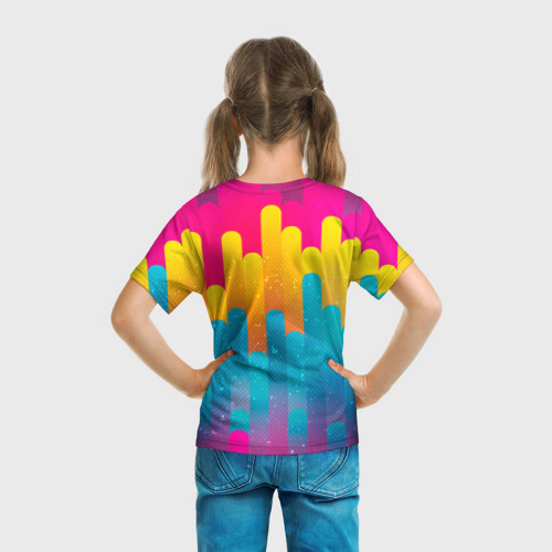 Детская футболка 3D с принтом Милый корги, вид сзади #2