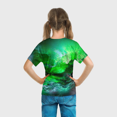Детская футболка 3D с принтом Space Leon Brawl Stars, вид сзади #2