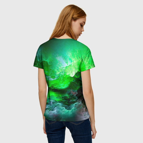 Женская футболка 3D с принтом Space Leon Brawl Stars, вид сзади #2