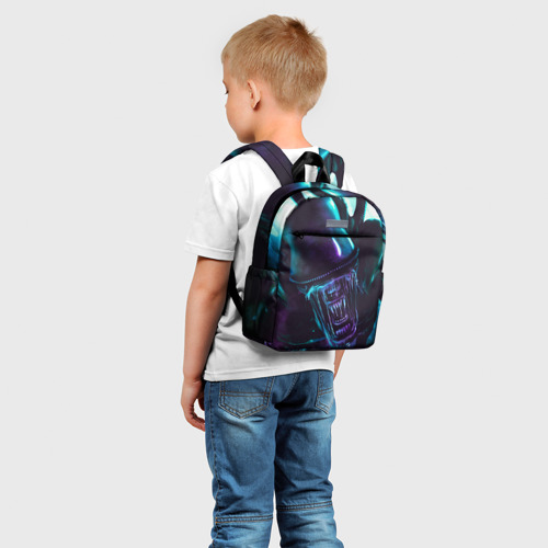 Детский рюкзак 3D с принтом ЧУЖОЙ, фото на моделе #1