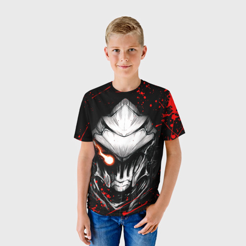 Детская футболка 3D с принтом Убийца Гоблинов (красно-черная), фото на моделе #1