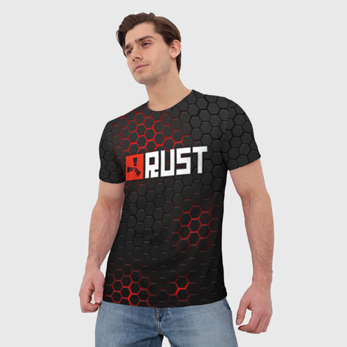 Мужская футболка 3D с принтом Rust Раст, фото на моделе #1