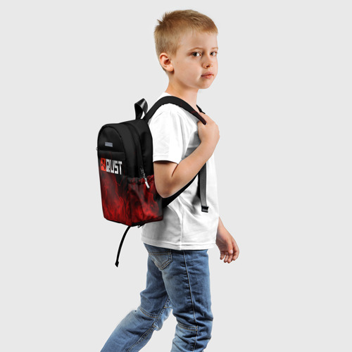 Детский рюкзак 3D с принтом RUST, вид сзади #1