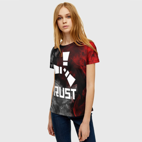Женская футболка 3D с принтом RUST, фото на моделе #1