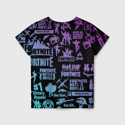 Детская футболка 3D с принтом Fortnite, вид сзади #1