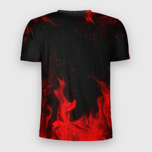 Мужская футболка 3D Slim с принтом Goblin Slayer flame, вид сзади #1