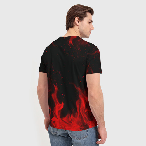 Мужская футболка 3D с принтом Goblin Slayer flame, вид сзади #2