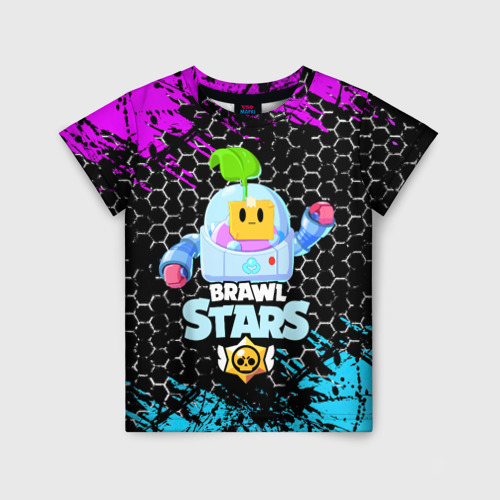 Детская футболка 3D с принтом BRAWL STARS SPROUT, вид спереди #2