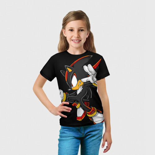Детская футболка 3D с принтом SHADOW, вид сбоку #3