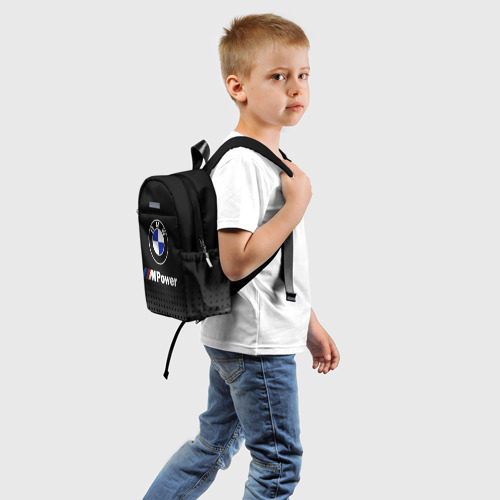 Детский рюкзак 3D с принтом BMW, вид сзади #1