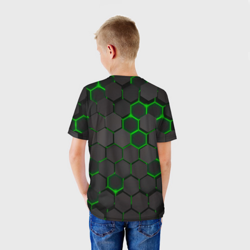 Детская футболка 3D с принтом Brawl Stars Virus 8-Bit, вид сзади #2