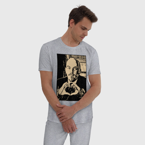 Мужская пижама хлопок с принтом Ленин (Oko), фото на моделе #1