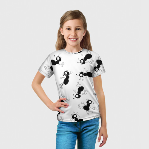 Детская футболка 3D с принтом Муравьи, вид сбоку #3