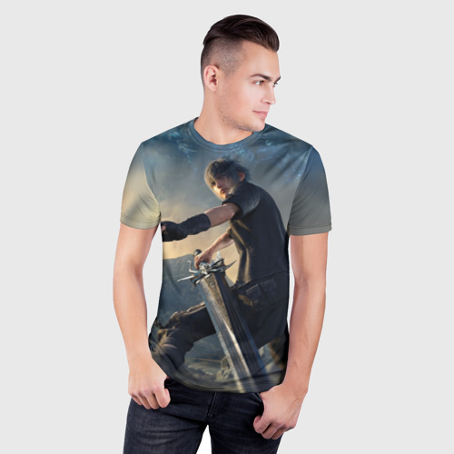 Мужская футболка 3D Slim с принтом Final Fantasy, фото на моделе #1