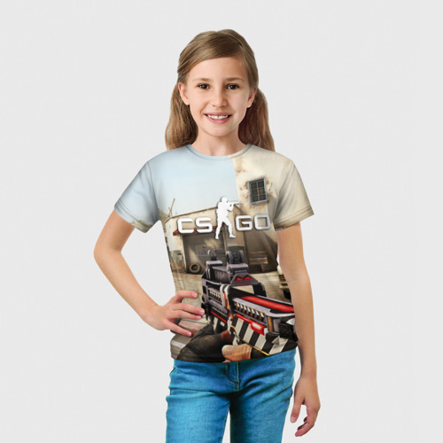 Детская футболка 3D с принтом CS:GO - The Aggressor Aгрессор, вид сбоку #3