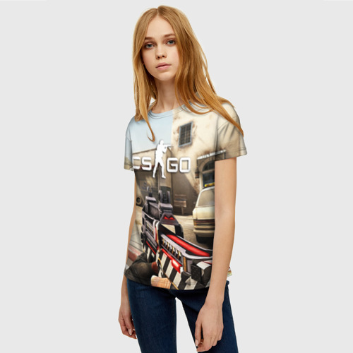 Женская футболка 3D с принтом CS:GO, фото на моделе #1