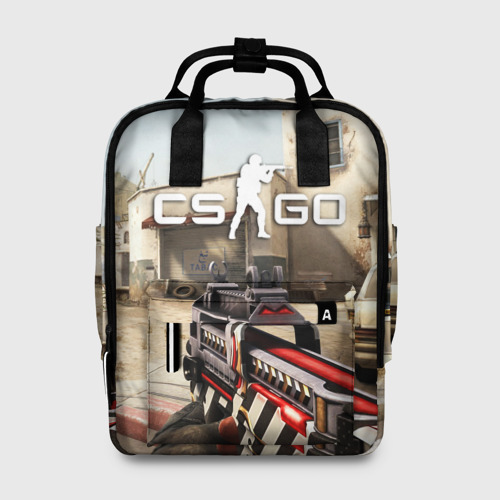 Женский рюкзак 3D с принтом CS:GO - The Aggressor | Aгрессор, вид спереди #2