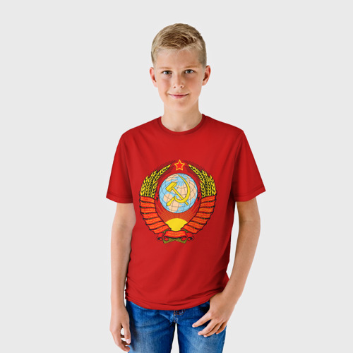 Детская футболка 3D с принтом СССР, фото на моделе #1