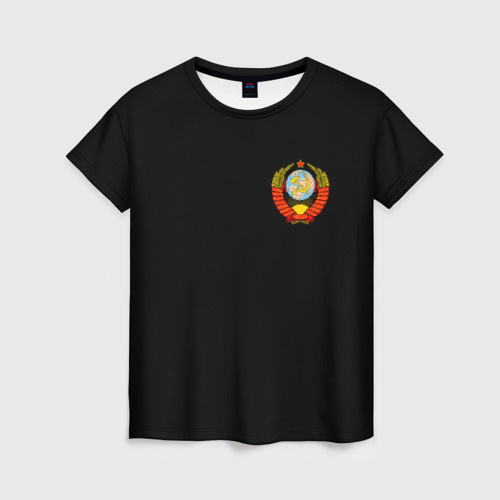 Женская футболка 3D с принтом СССР, вид спереди #2