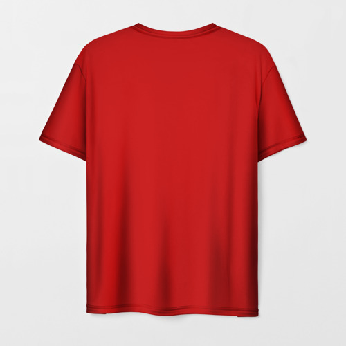 Мужская футболка 3D с принтом Красный с гербом СССР, вид сзади #1