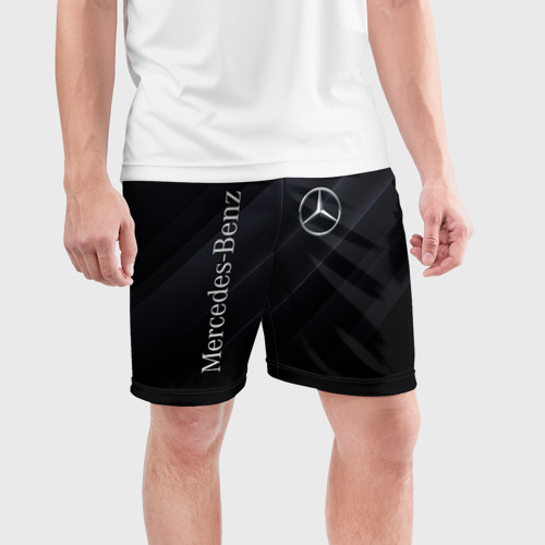 Мужские шорты спортивные с принтом MERCEDES-BENZ AMG, фото на моделе #1