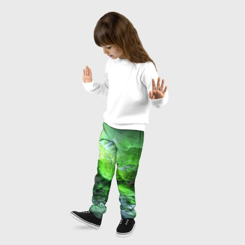 Детские брюки 3D с принтом GREEN SPACE, фото на моделе #1