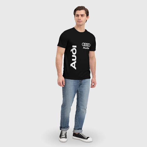Мужская футболка 3D с принтом AUDI, вид сбоку #3