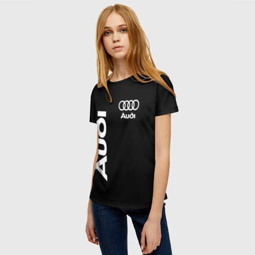 Женская футболка 3D с принтом AUDI, фото на моделе #1