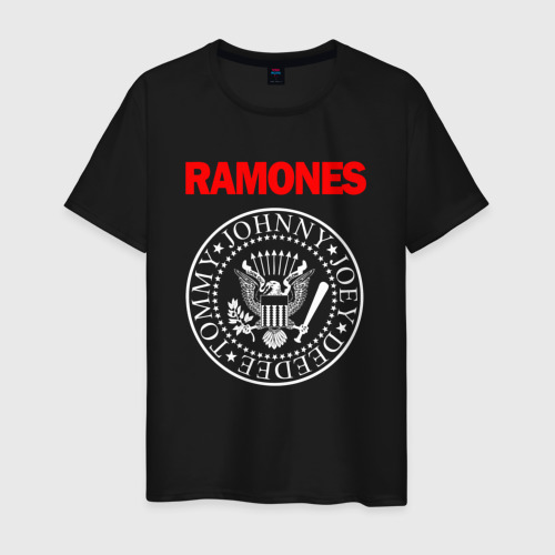 Мужская футболка хлопок с принтом RAMONES, вид спереди #2