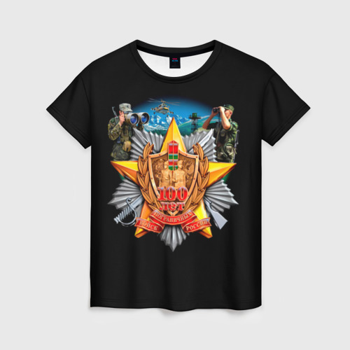 Женская футболка 3D с принтом Пограничные Войска, вид спереди #2
