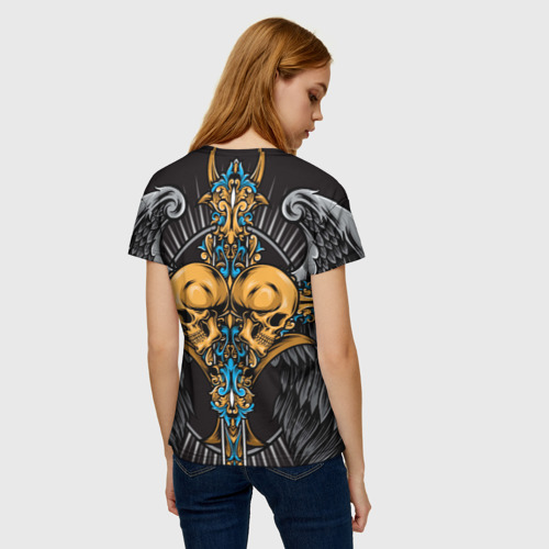 Женская футболка 3D с принтом Scorpions, вид сзади #2