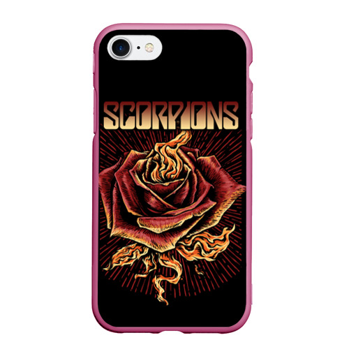 Чехол для iPhone 7/8 матовый с принтом Scorpions, вид спереди #2