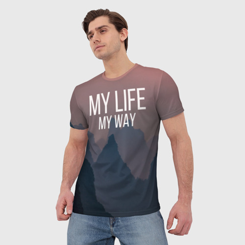 Мужская футболка 3D с принтом My Life My Way, фото на моделе #1