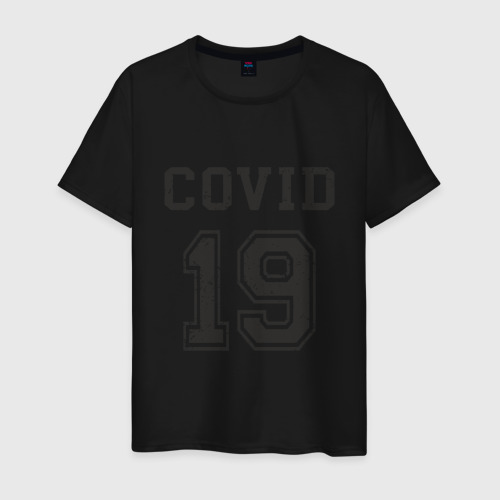 Мужская футболка хлопок с принтом Covid 19, вид спереди #2