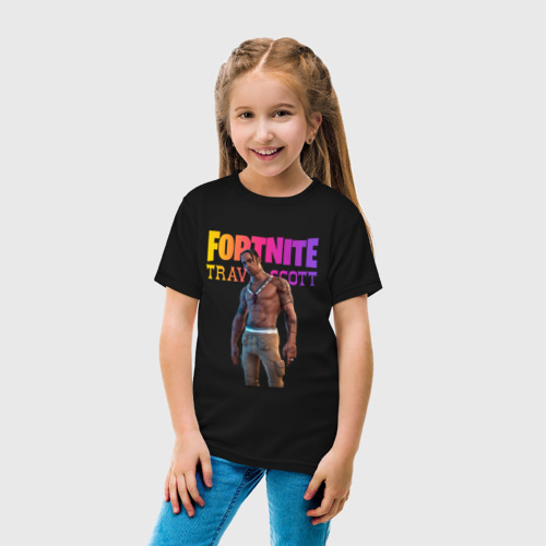 Детская футболка хлопок с принтом Astroworld Тревис Скот, вид сбоку #3