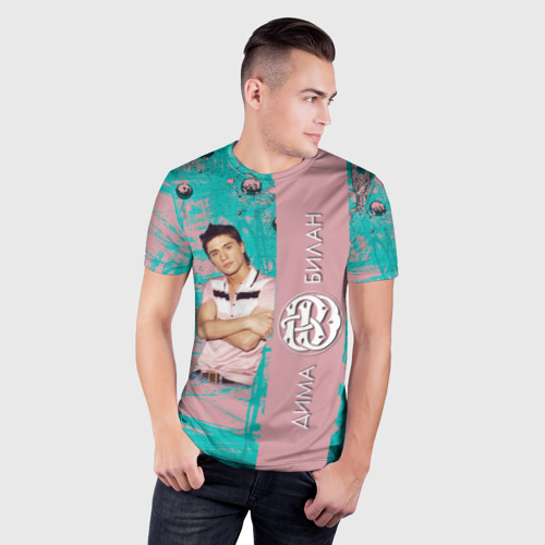 Мужская футболка 3D Slim с принтом Дима Билан, фото на моделе #1