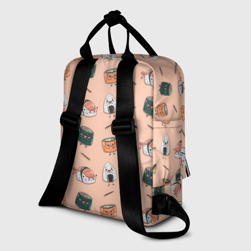 Женский рюкзак 3D с принтом Суши, вид сзади #1