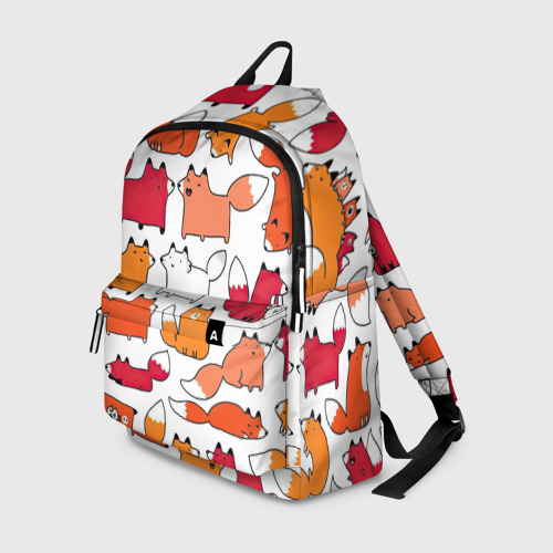 Рюкзак 3D с принтом Милые лисы, вид спереди #2