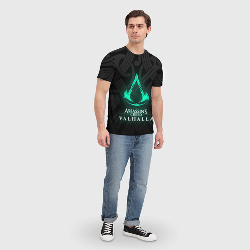 Мужская футболка 3D с принтом Assassins Creed Valhalla, вид сбоку #3