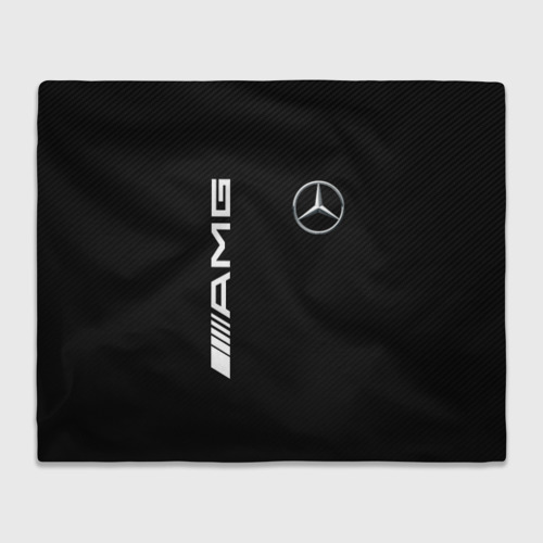 Плед 3D с принтом Mercedes-Benz AMG carbon, вид спереди #2