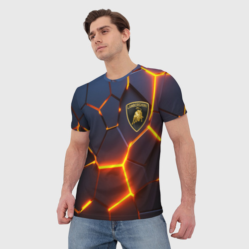 Мужская футболка 3D с принтом LAMBORGHINI | 3D ПЛИТЫ, фото на моделе #1