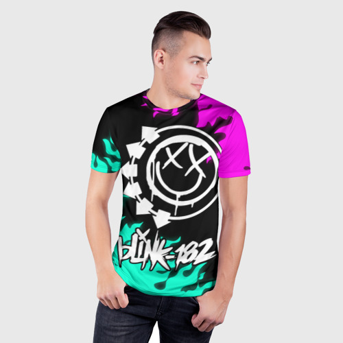 Мужская футболка 3D Slim с принтом Blink-182 (5), фото на моделе #1
