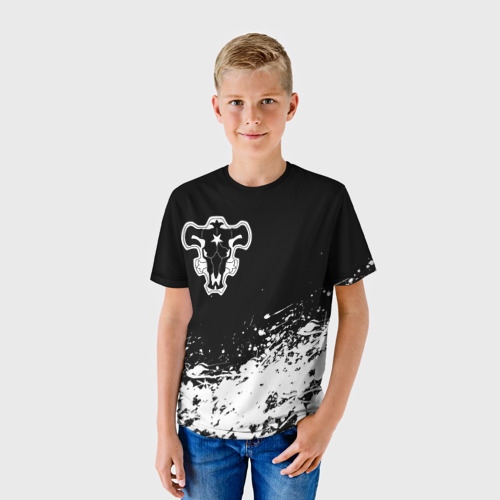 Детская футболка 3D с принтом Черный Клевер - Черный Бык, фото на моделе #1