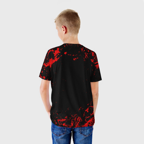 Детская футболка 3D с принтом Черный Клевер - Черный Бык, вид сзади #2