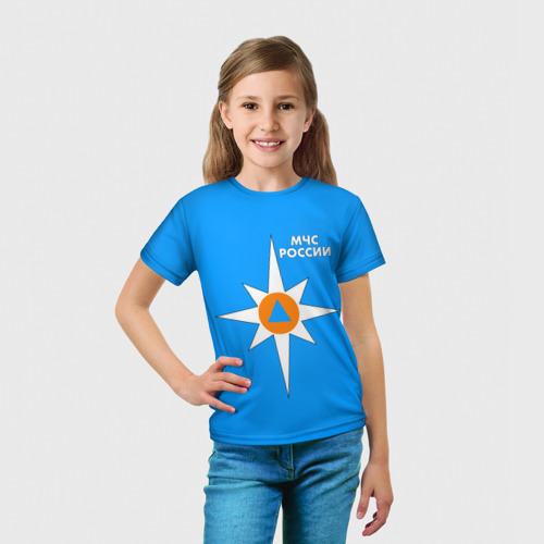 Детская футболка 3D с принтом МЧС России, вид сбоку #3
